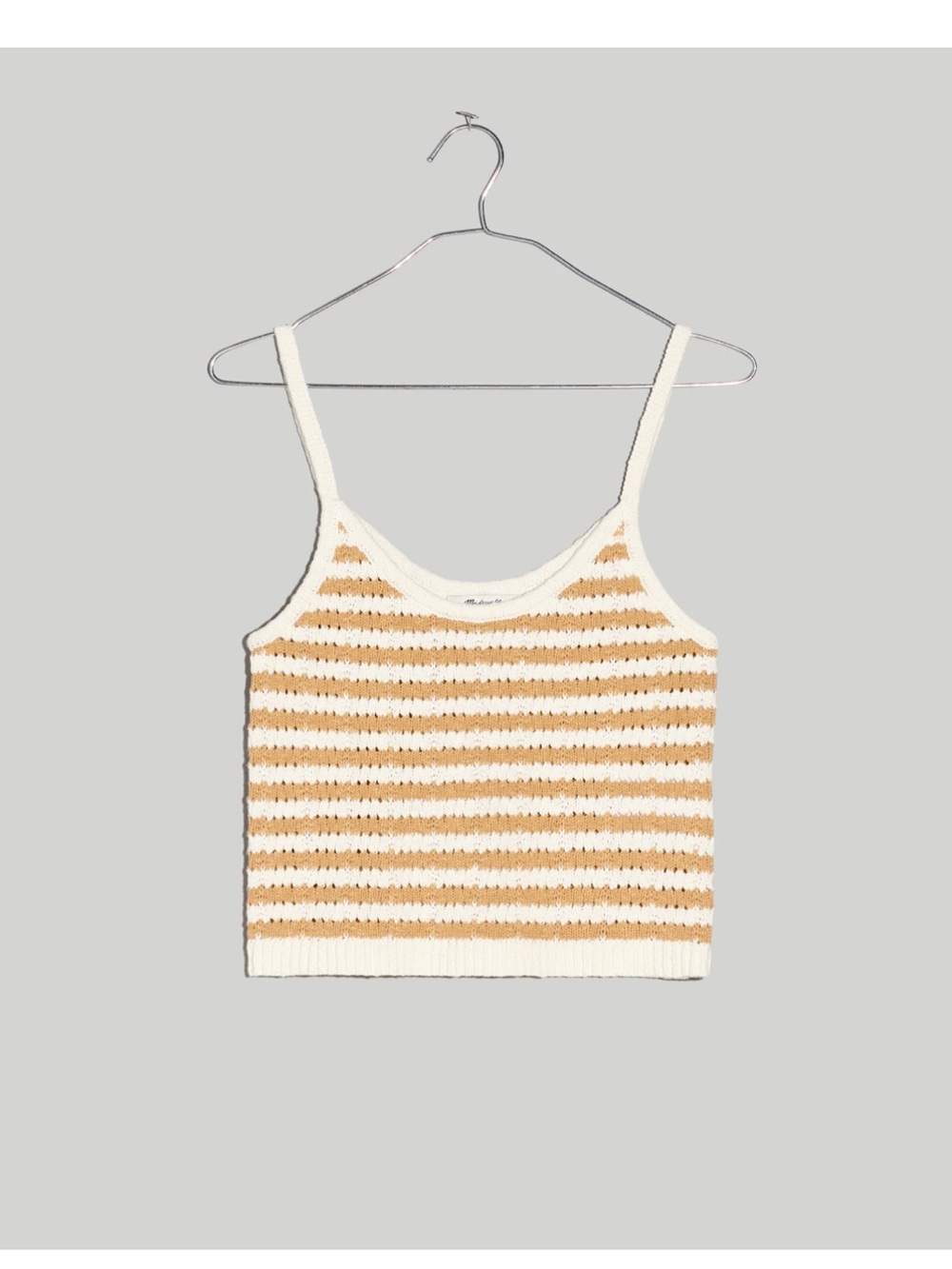 Madewell Striped Open-Stitch Sweater Tank in Earthen Sand